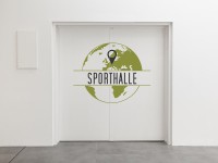 Wandtattoo Sporthalle Beschriftung Tür
