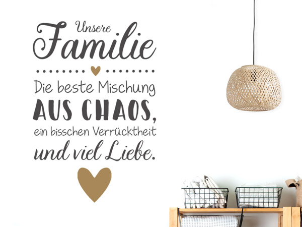 Wandtattoo Familie Spruch Liebe und Chaos