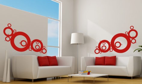 Wandtattoo Retro Kreise