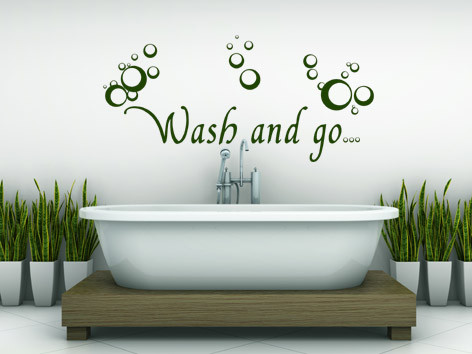 Wandtattoo Wash and go ... Variante 1 washandgo 1 Varianten bei der Anordnung Ein Wandtattoo muss nicht immer gleich aussehen