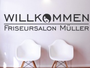 Wandtattoo Modernes Willkommen mit Wunschtext