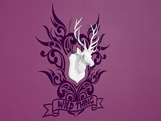 Wandtattoo Wild Thing mit Hirschgeweih
