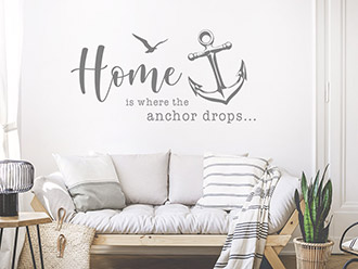 Wandtattoo Home is where the anchor drops