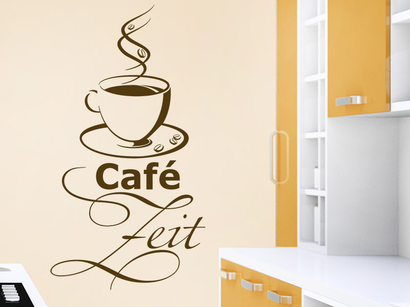 Café Zeit Wandtattoo Kaffee