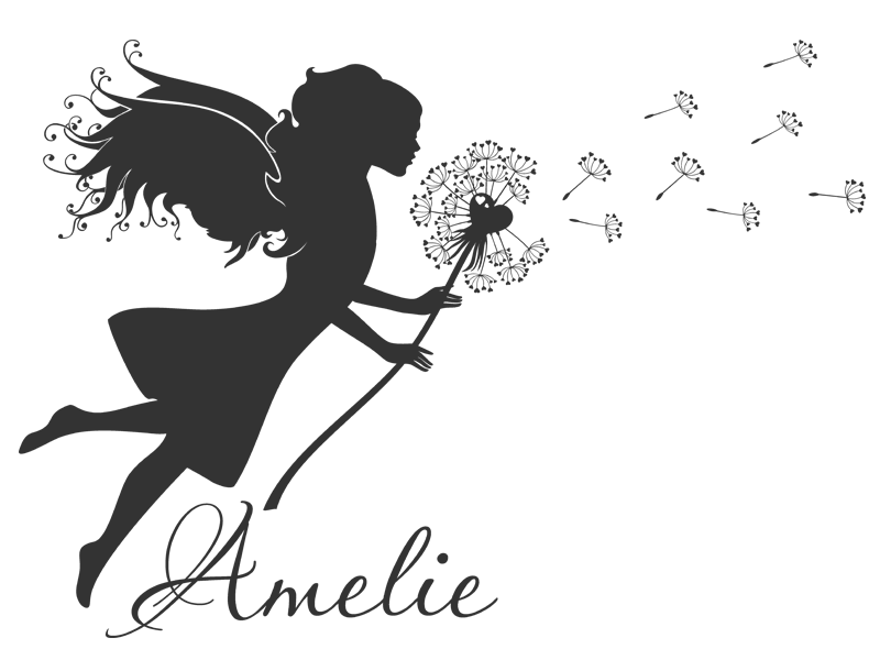 Elegant Wandtattoo Fee Pusteblume Feen Wandtattoo mit Wunschname Wandtattoo Fee Pusteblume