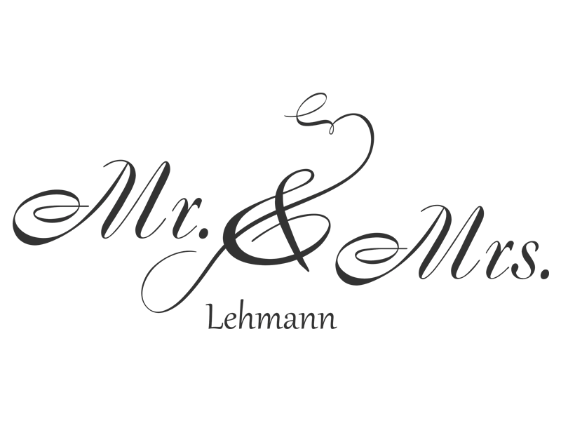 Wandtattoo Mr. und Mrs. mit Wunschname bei Wandtattoos.de