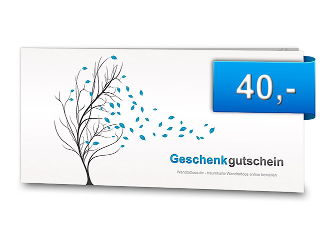 Wandtattoos 40 Euro Geschenkgutschein