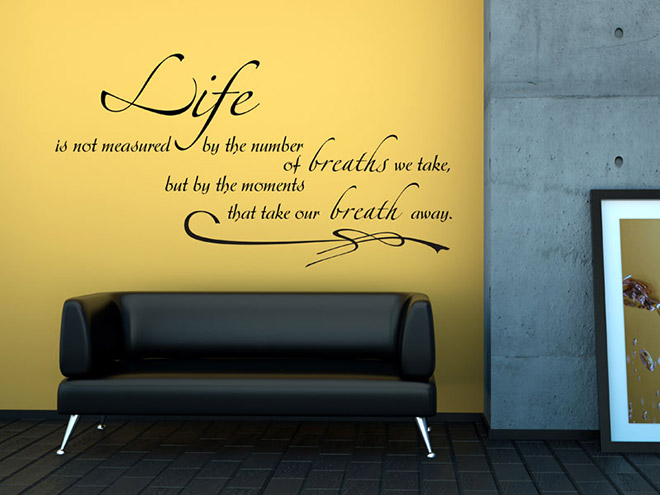 Wandtattoo Life is not measured...
