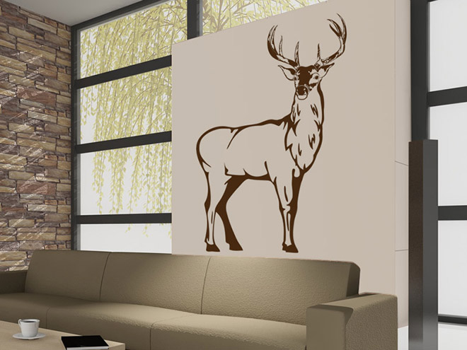 Wandtattoo Majest�tischer Hirsch