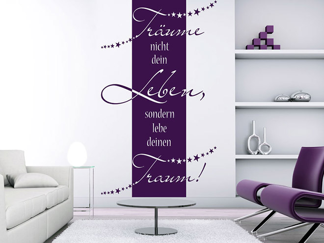 Wandbanner Tr�ume nicht dein Leben!