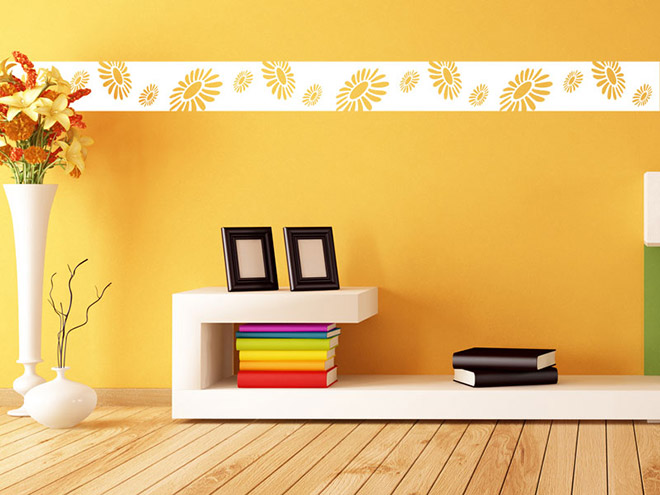 Wandtattoo Bord�re Sonnenblumen Bl�ten