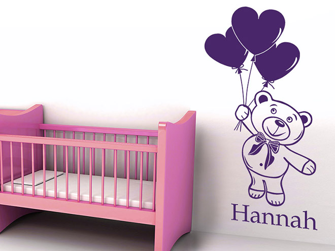 Wandtattoo Teddyb�r mit Wunschnamen