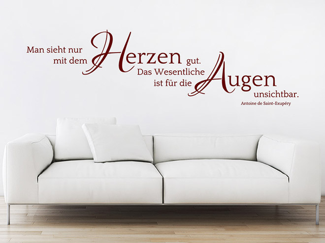 Wandtattoo Man sieht nur mit dem Herzen...