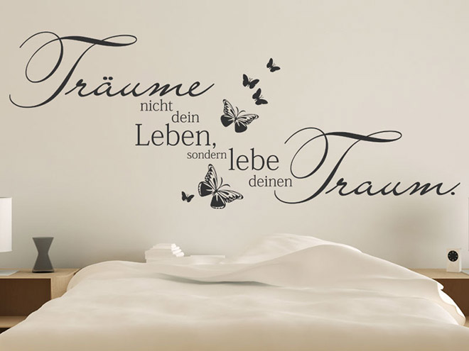 Lebe deinen Traum Wandtattoo Träume nicht dein Leben Spruch