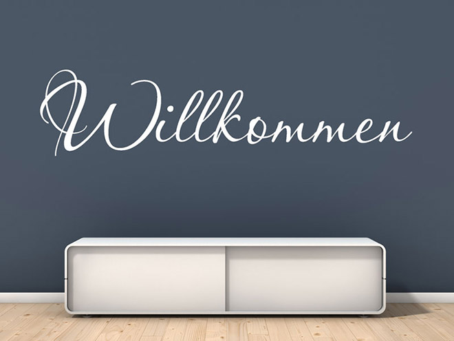 Wandtattoo Schriftzug Willkommen