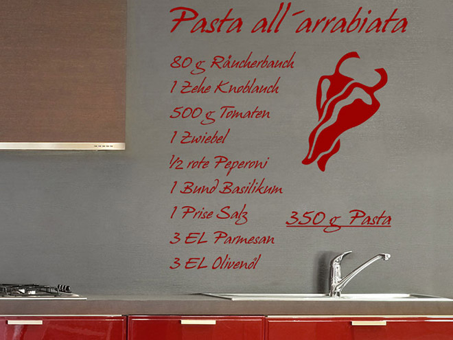 Wandtattoo Pasta all&acute;arrabiata