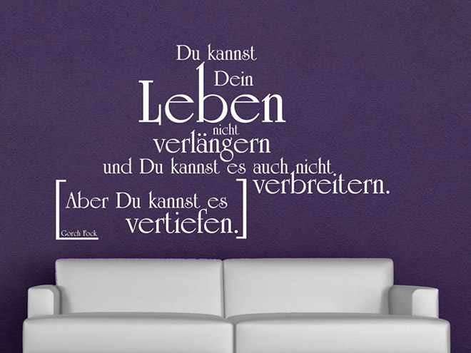 Wandtattoo Du kannst Dein Leben nicht...