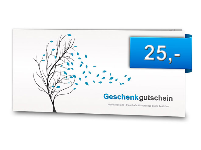 Wandtattoos 25 Euro Geschenkgutschein
