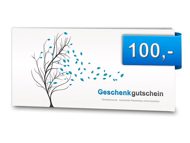 Wandtattoos 100 Euro Geschenkgutschein