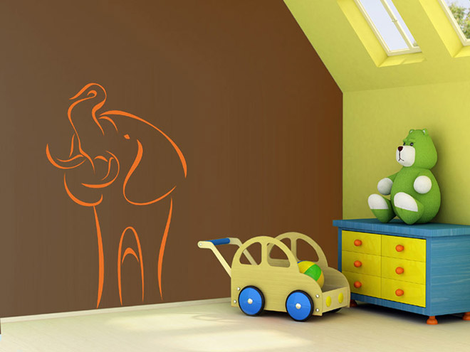Wandtattoo S��er Elefant