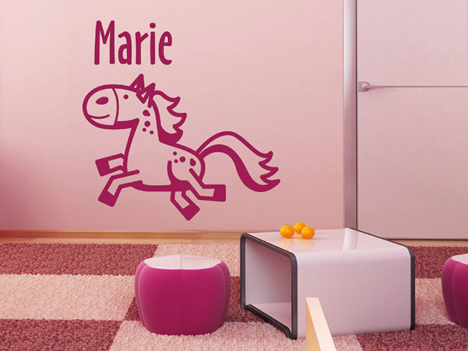 Wandtattoo Gallopierendes Pferdchen