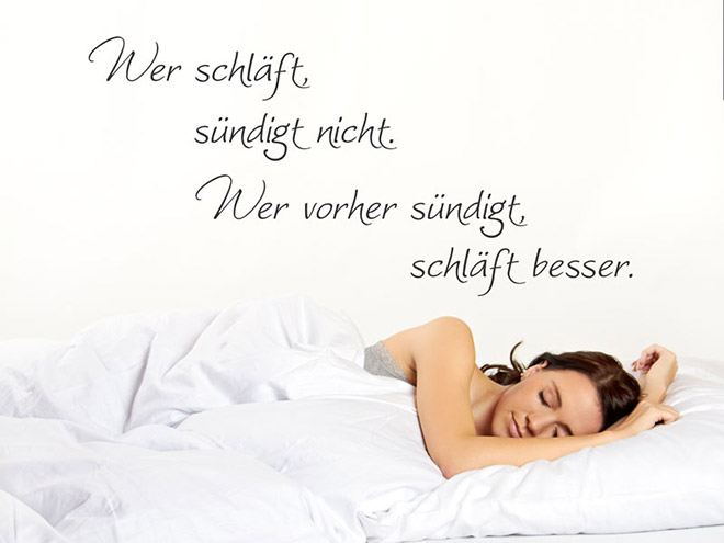 Wandtattoo Wer schl�ft ...