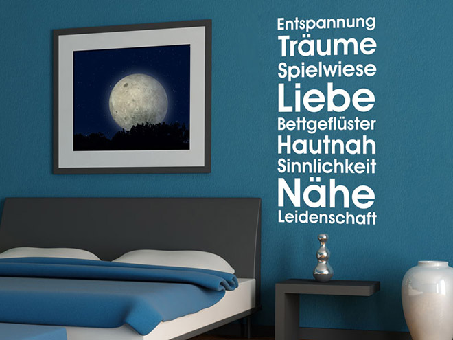 Wandaufkleber schlafzimmer träume wandtattoo bei wandtattoos.de