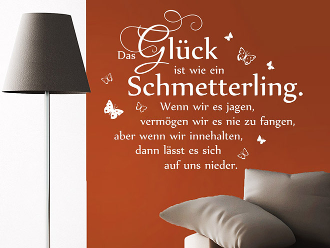 Wandtattoo Das Gl�ck ist wie ein Schmetterling...