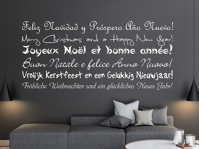 Wandtattoo W�nsche zu Weihnachten und Neujahr