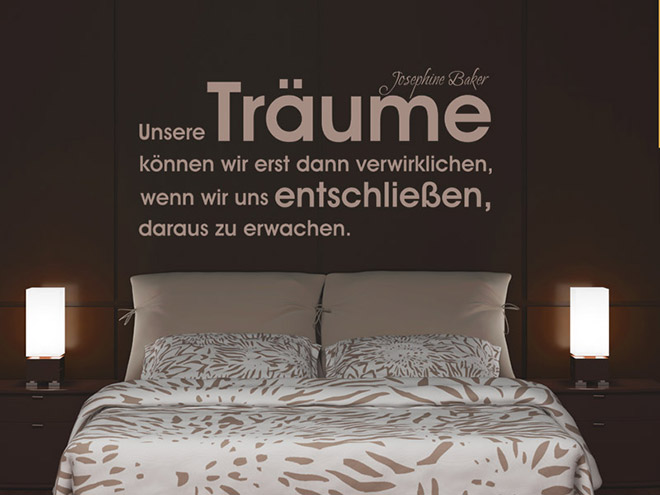 Wandtattoo Unsere Tr�ume k�nnen wir erst dann verwirklichen...