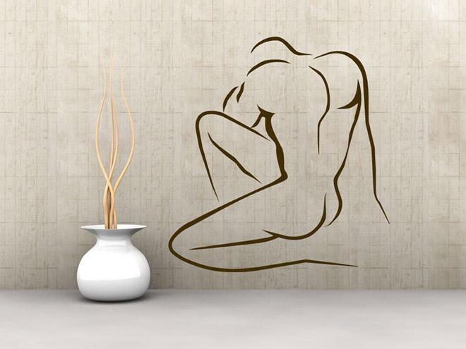Wandtattoo Sinnliche m�nnliche R�ckansicht