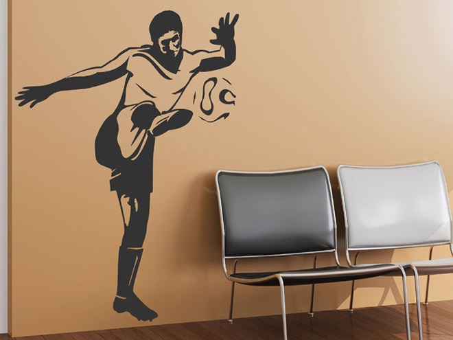 Wandtattoo Fu�baller