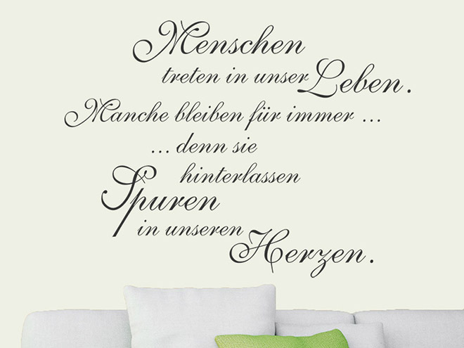 Wandtattoo Menschen treten in unser Leben... bei Wandtattoos.de