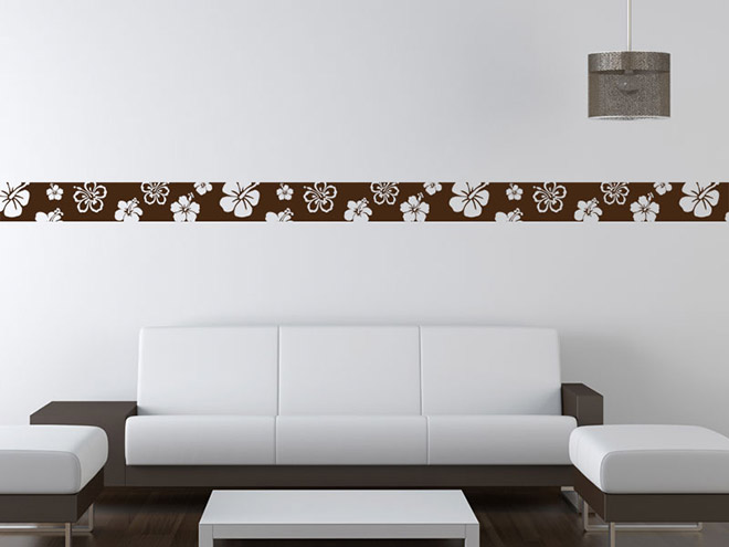 Wandtattoo Bord�re Hibiskusbl�ten