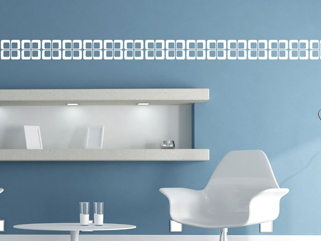 Wandtattoo Bord�re Retro Quadrate