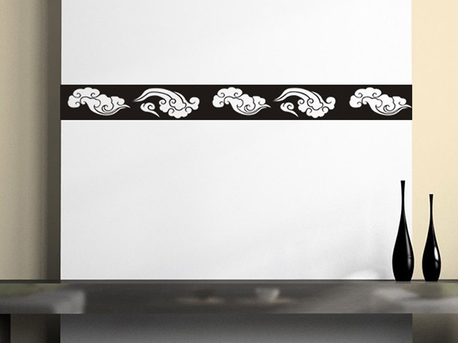 Wandtattoo Bord�re asiatische Wolken