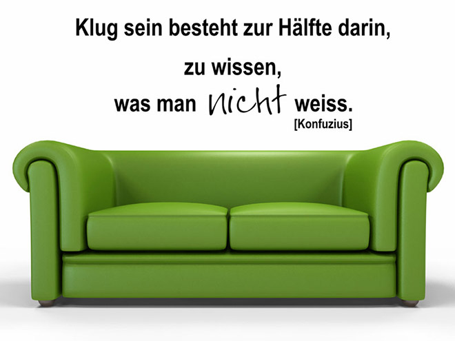 Wandtattoo Klug sein besteht zur H�lfte...