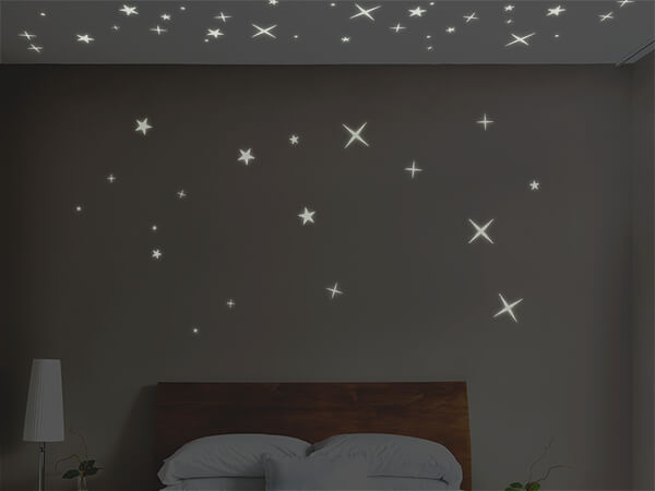 Leuchtende Sterne Nachthimmel an der Decke