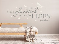 Wandaufkleber Spruch mit Schmetterlingen