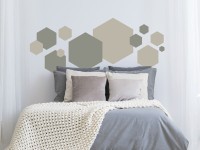 Wandgestaltung Schlafzimmer mit geometrischen Formen