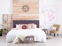 Wandgestaltung im Schlafzimmer Holzwand