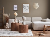 Wandgestaltung im Wohnzimmer Farbtrend Beige