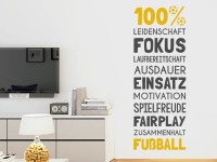 Wandtattoo Hundert Prozent Fußball