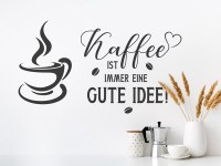 Wandtattoo anders anordnen Kaffee Spruch im Block