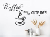 Wandtattoo anders anordnen Kaffee Spruch quer