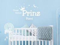 Wandtattoo Baby Unser kleiner Prinz mit Name