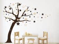 Wandtattoo Baum Kinderzimmer Sterne