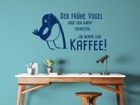 Wandtattoo Der frühe Vogel blau