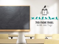 Wandtattoo Der frühe Vogel in der Schule