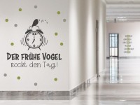 Wandtattoo Der frühe Vogel im Schulflur